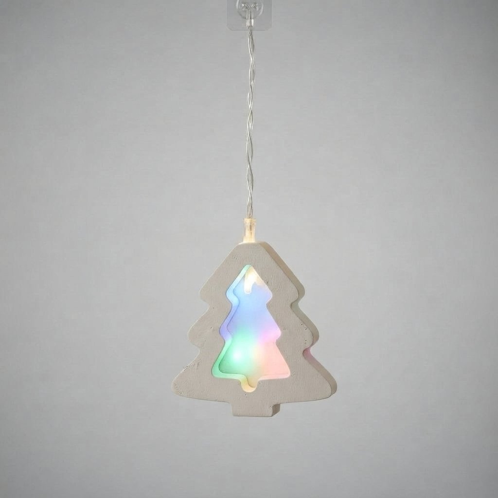 Paper Star LED Fairy Lights, Warm White — Multi-Colour Christmas Tree
