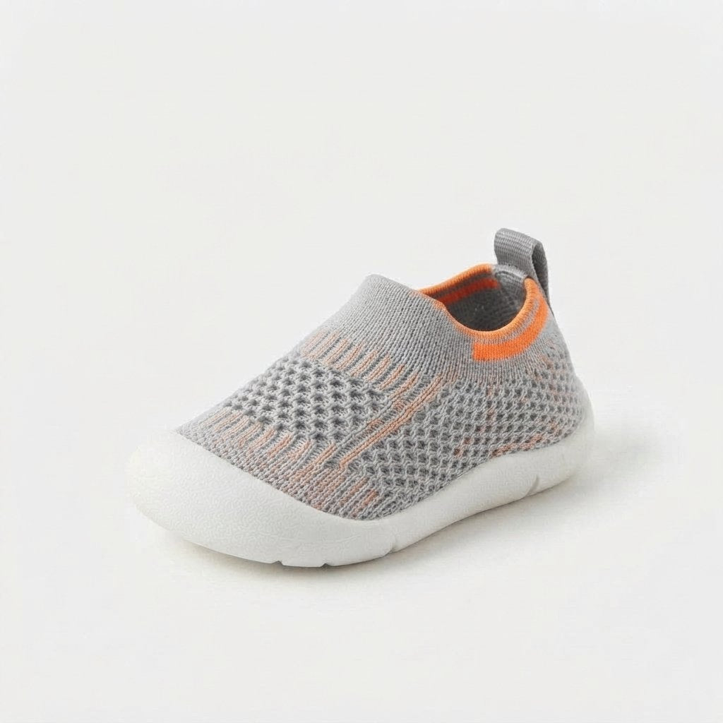 Toddler Knit Slip-On Trainers — Orange Striped