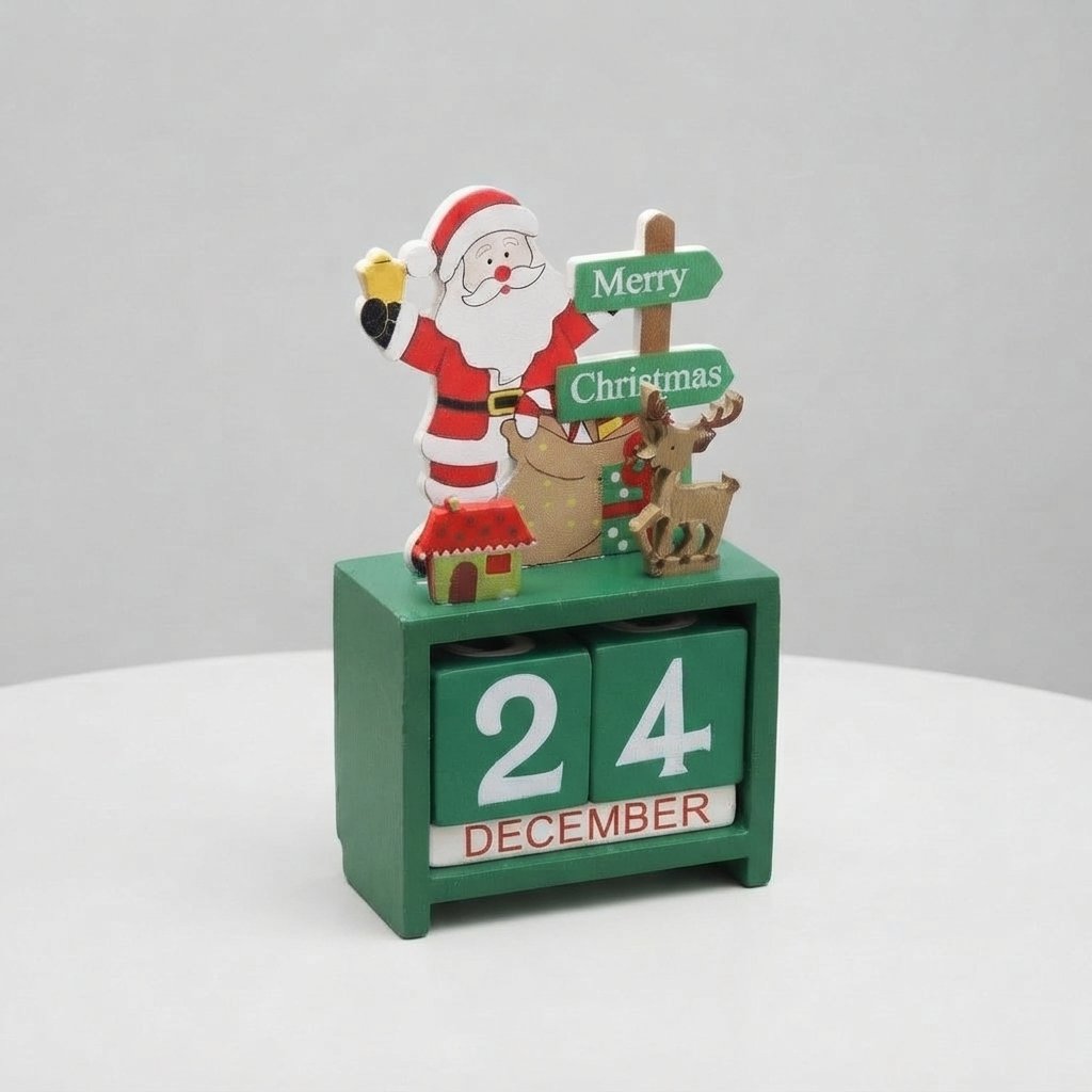 Wooden Christmas Countdown Calendar — Green B