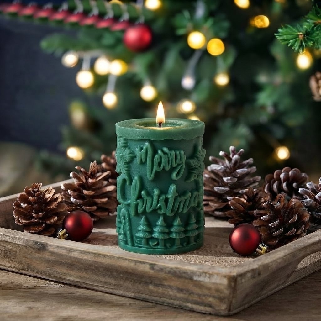 3D Festive Elk Silicone Candle Mould — G mould