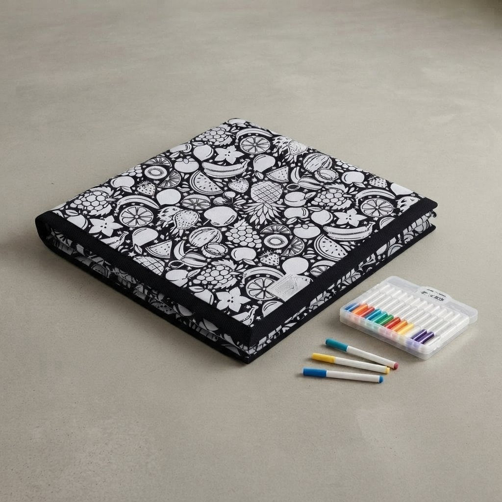 Colour-In Plush Blanket – Washable — Fruits