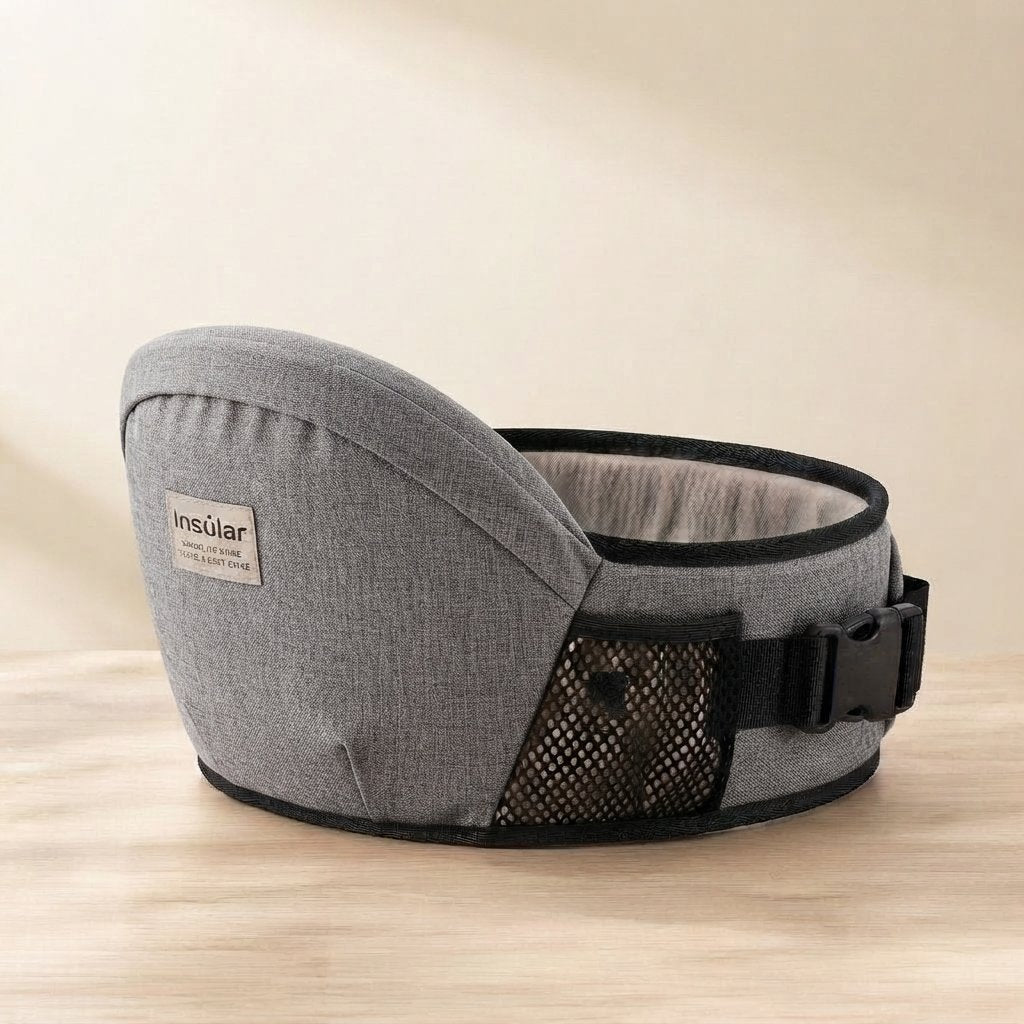 Hip Seat Baby Carrier with Quick-Release Clip — Grey