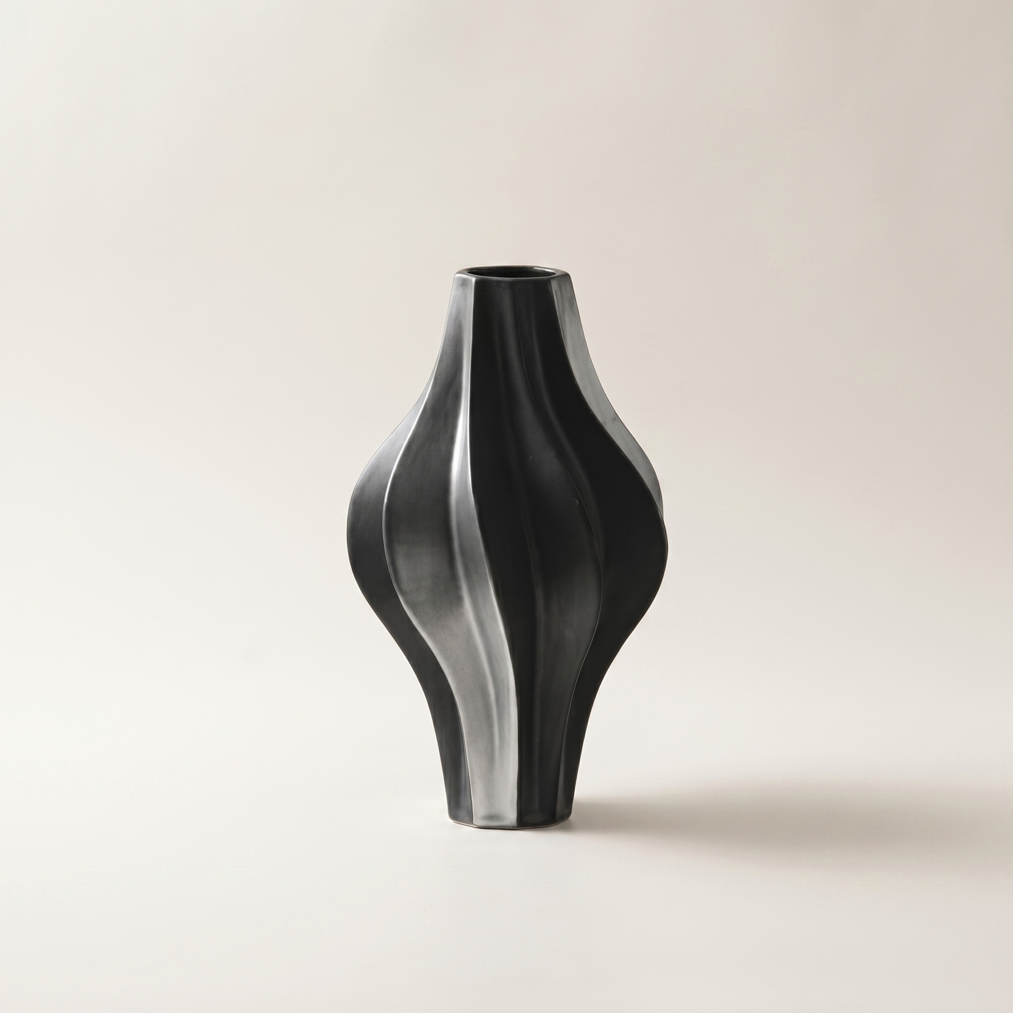 Modern Twisted Ceramic Vase for Living Room, Office & Home Décor