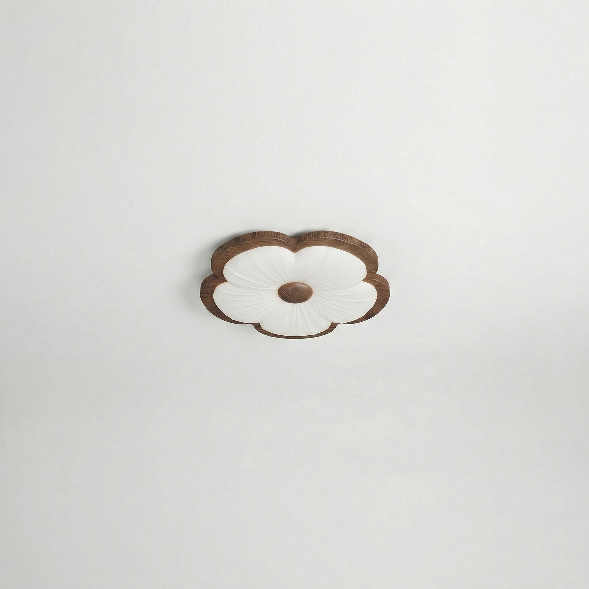 Slim Round Wood Accent Ceiling Lamp