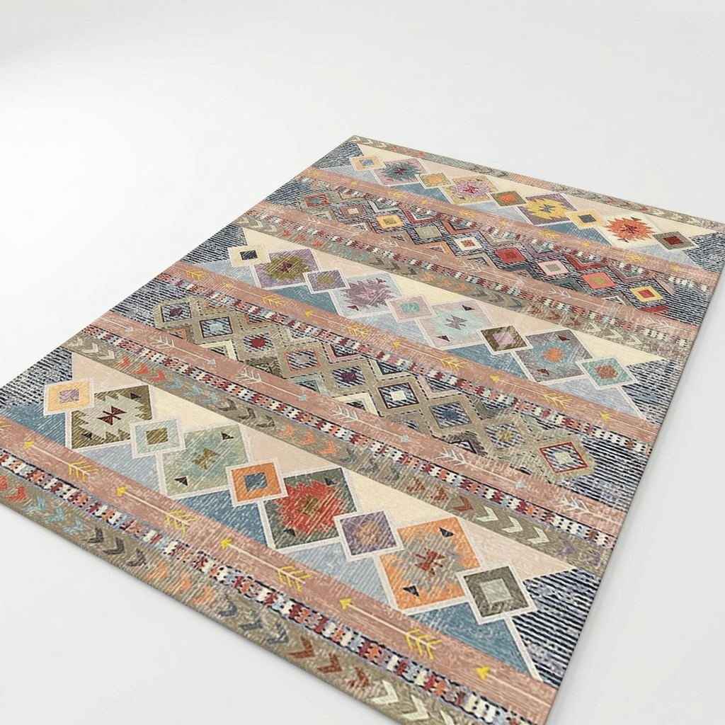 Bohemian Retro Area Rug Ethnic Pattern Rug