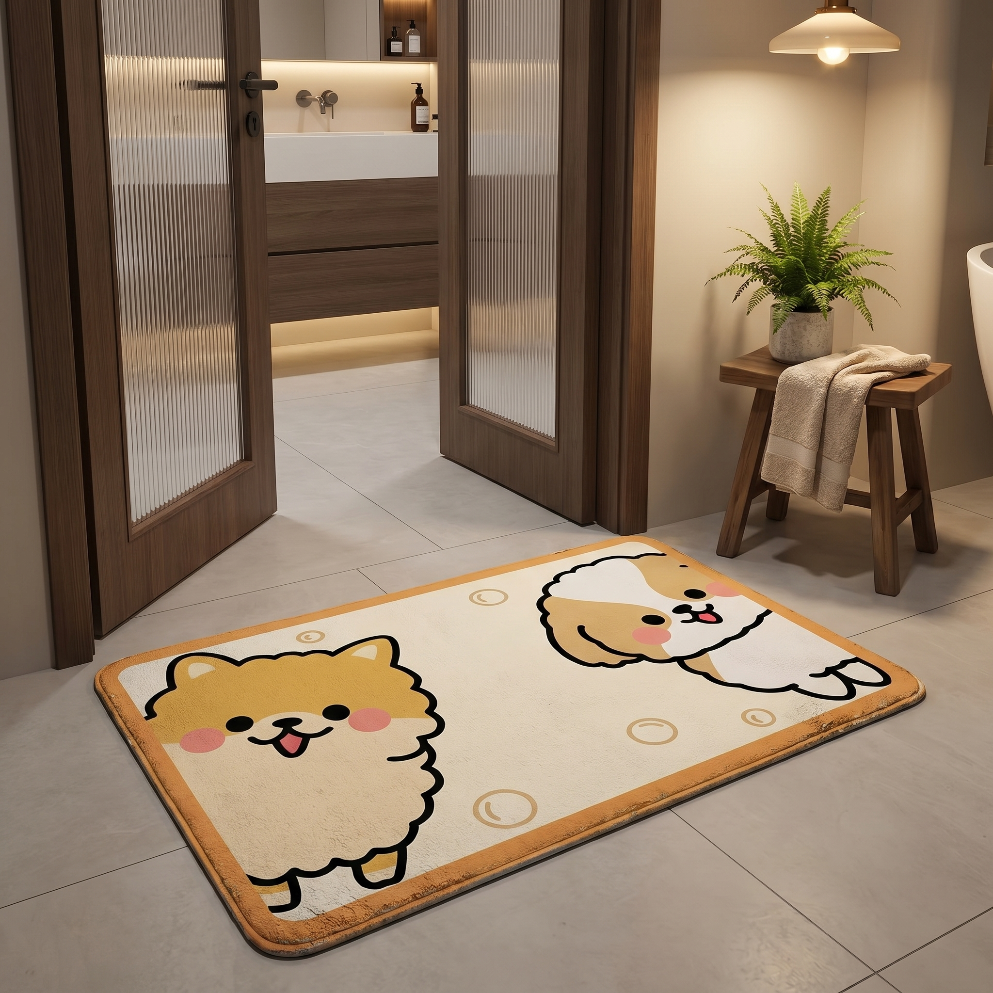 Cute Dog Bathroom Floor Mat