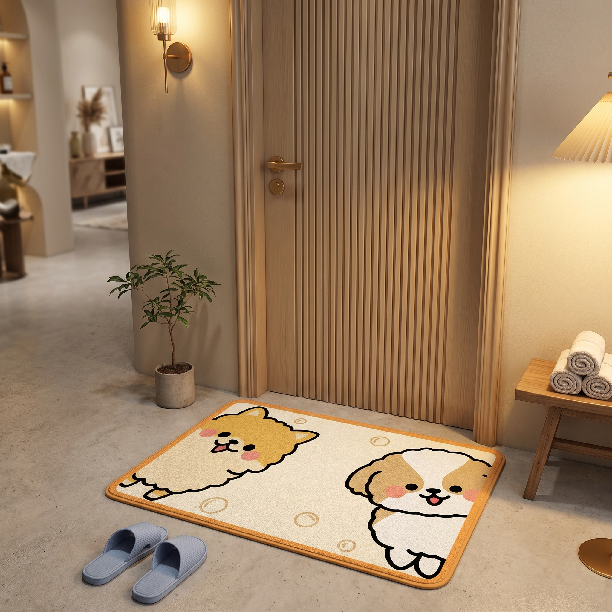 Cute Dog Bathroom Floor Mat