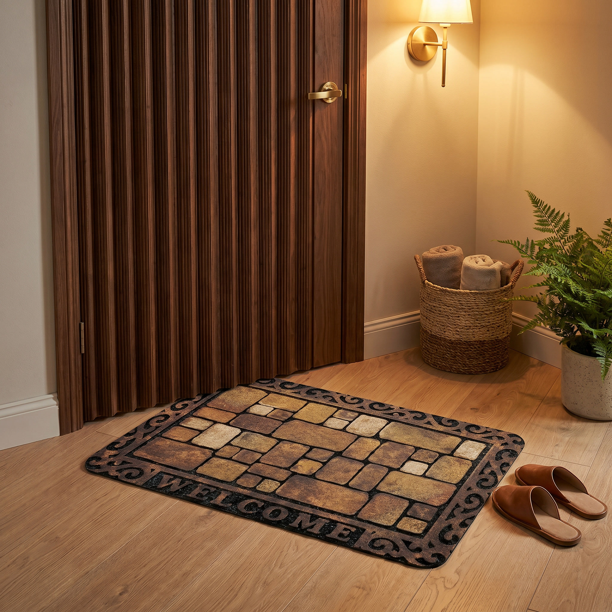 Stone Pattern Welcome Door Mat