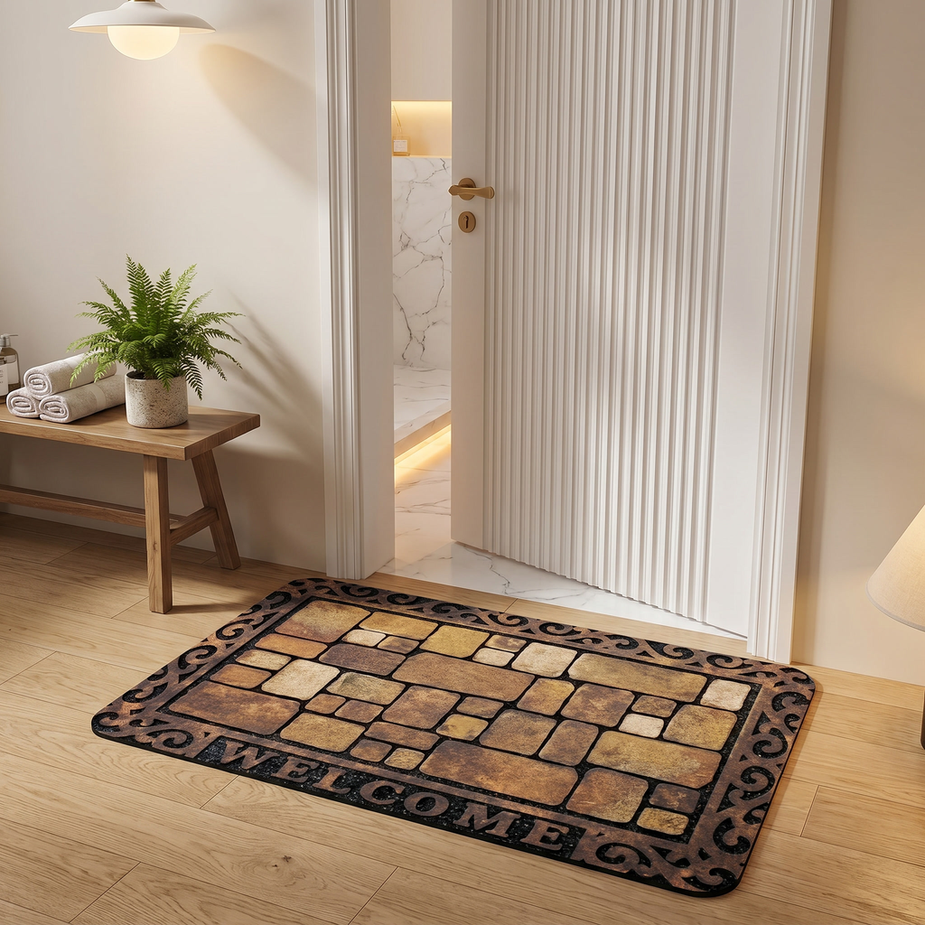 Stone Pattern Welcome Door Mat