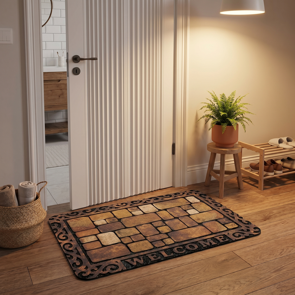 Stone Pattern Welcome Door Mat