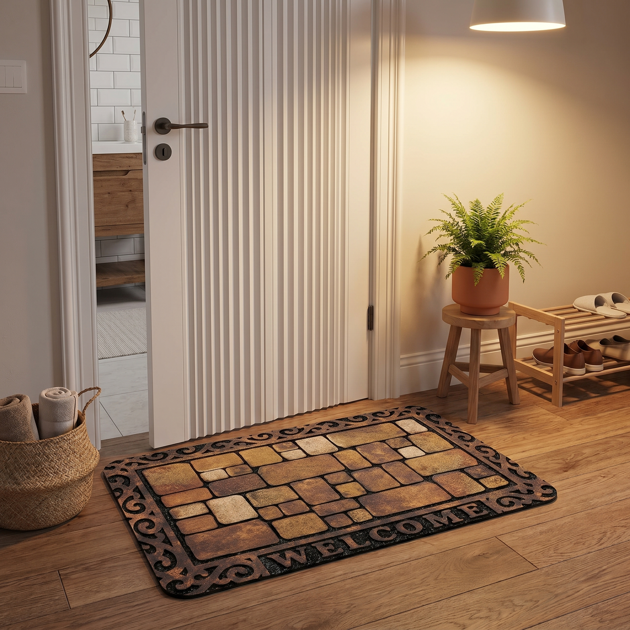 Stone Pattern Welcome Door Mat