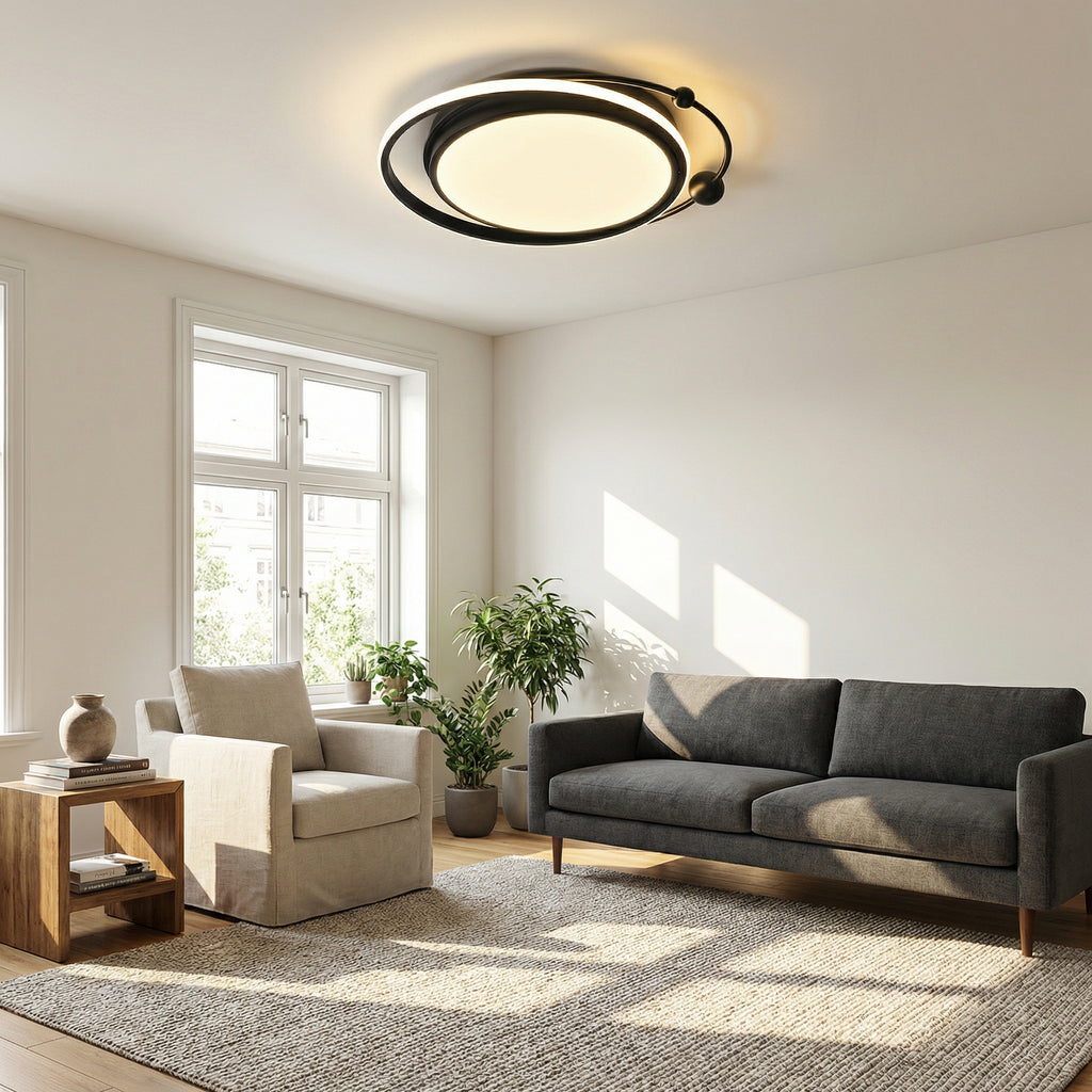 Black Orbit LED Ceiling Light 48CM