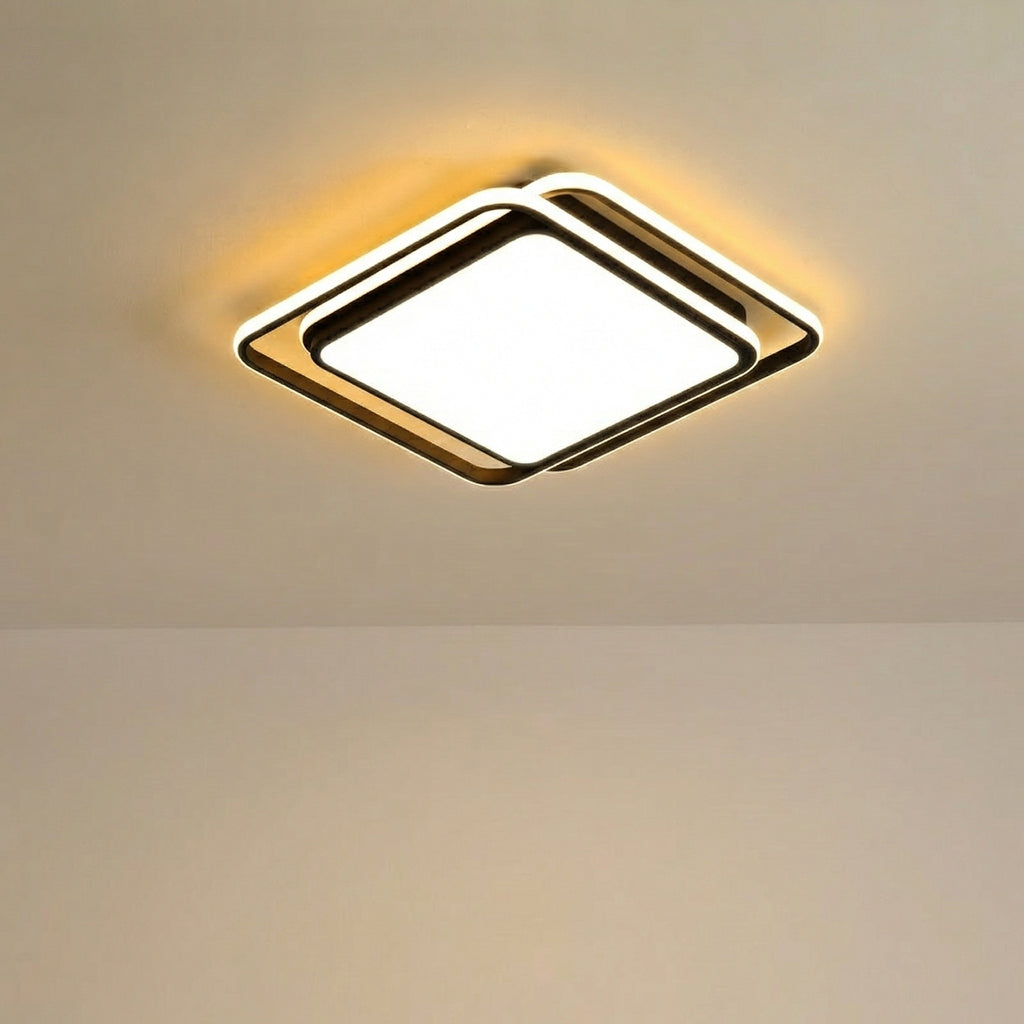 Black Checkered LED Ceiling Light 50×50CM