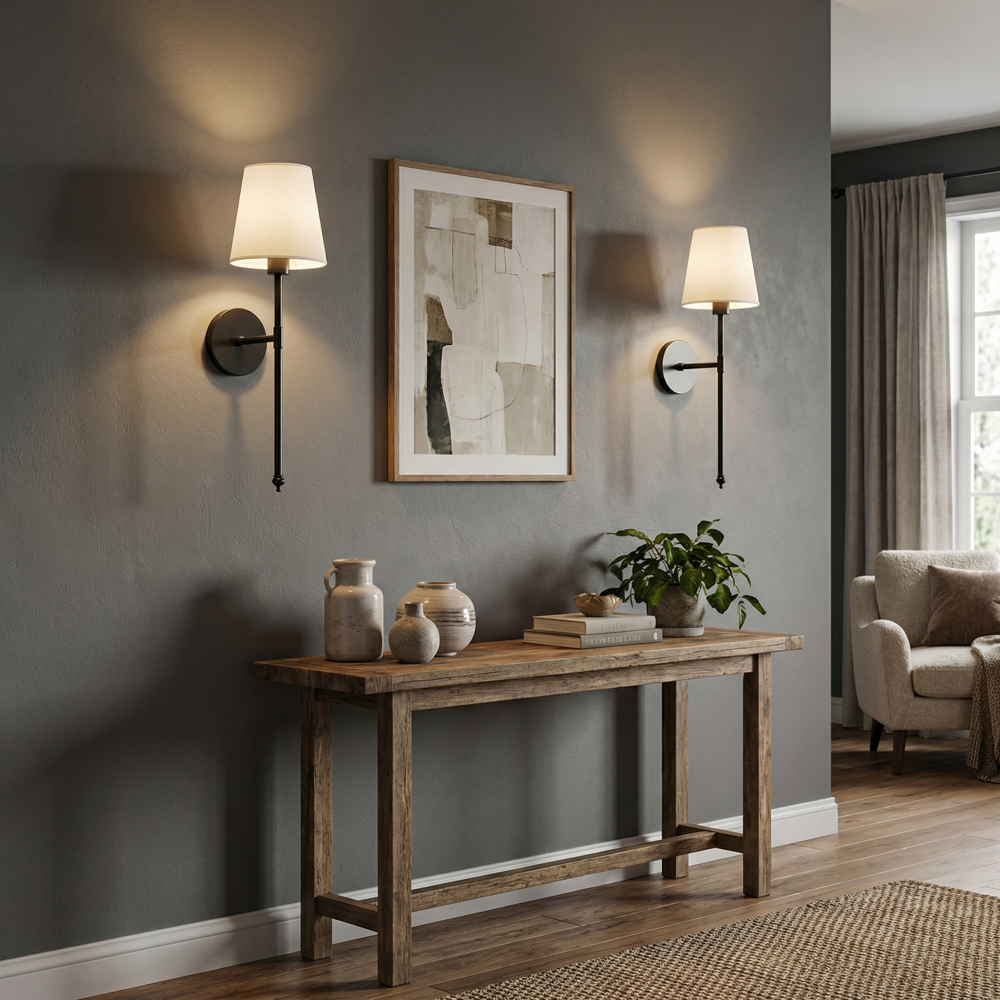 American Style Fabric Wall Lamp