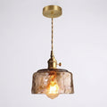 Vintage Amber Glass Dome Pendant Light