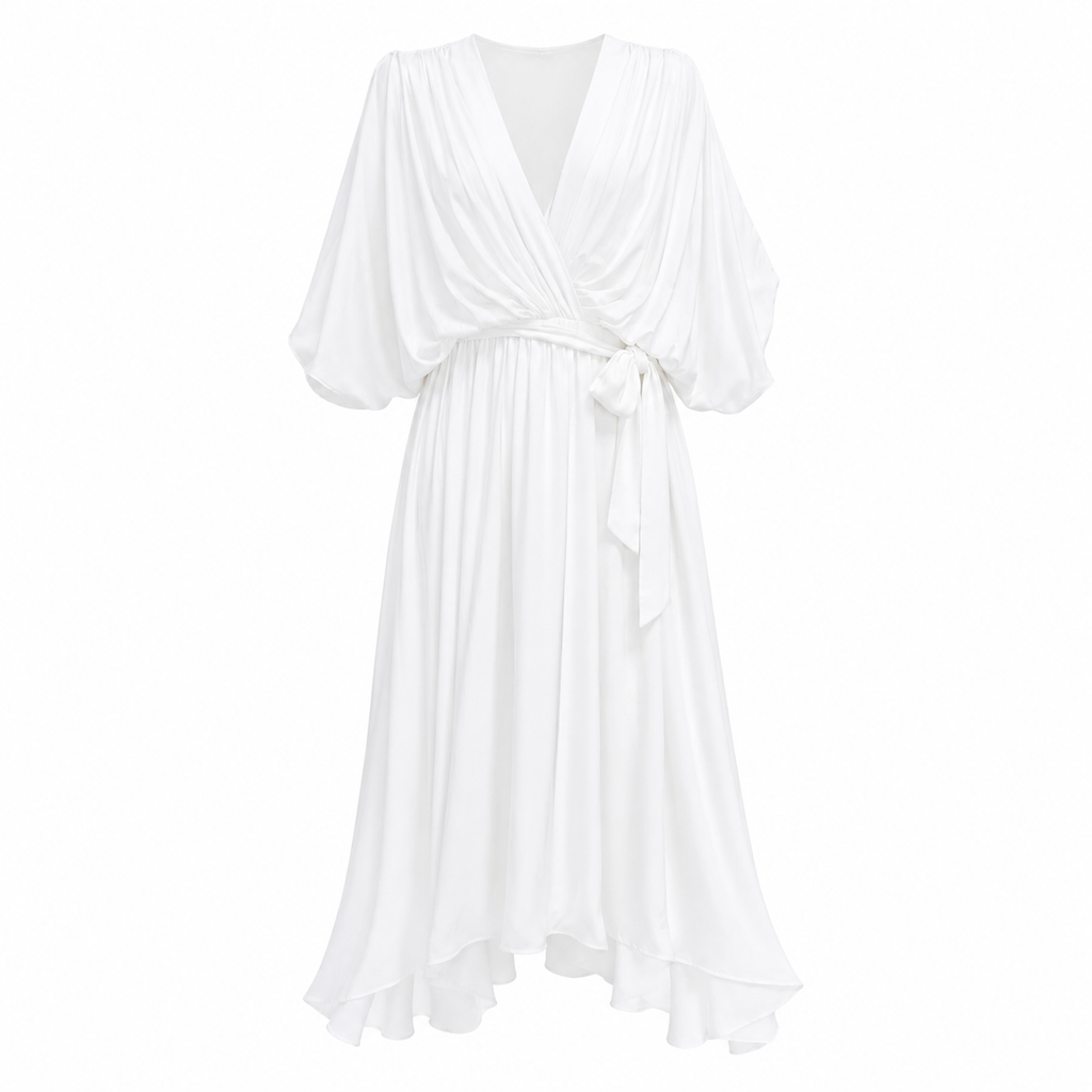 Women's Batwing Sleeve Wrap Maxi Dress