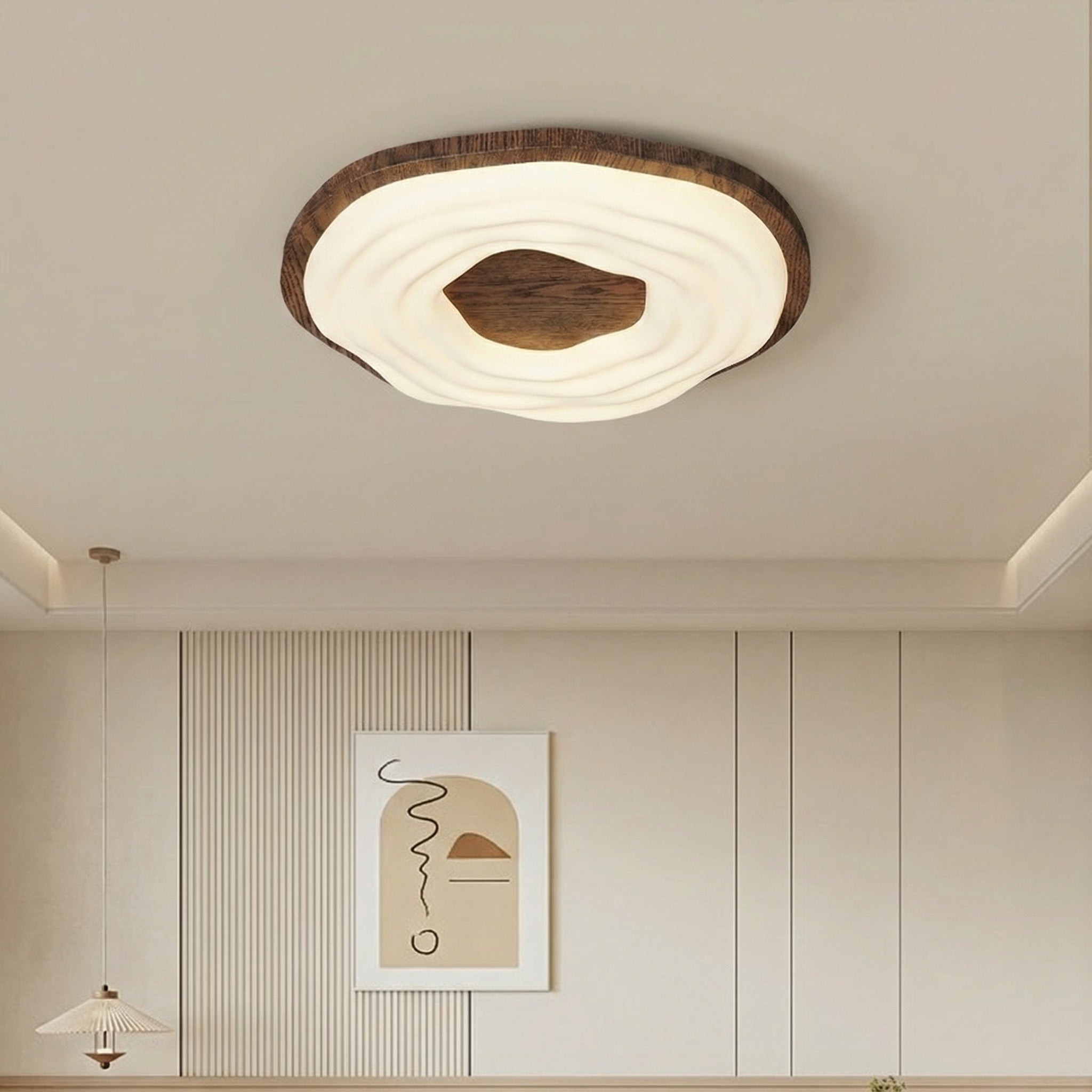 Modern Wood Grain LED Ceiling Light