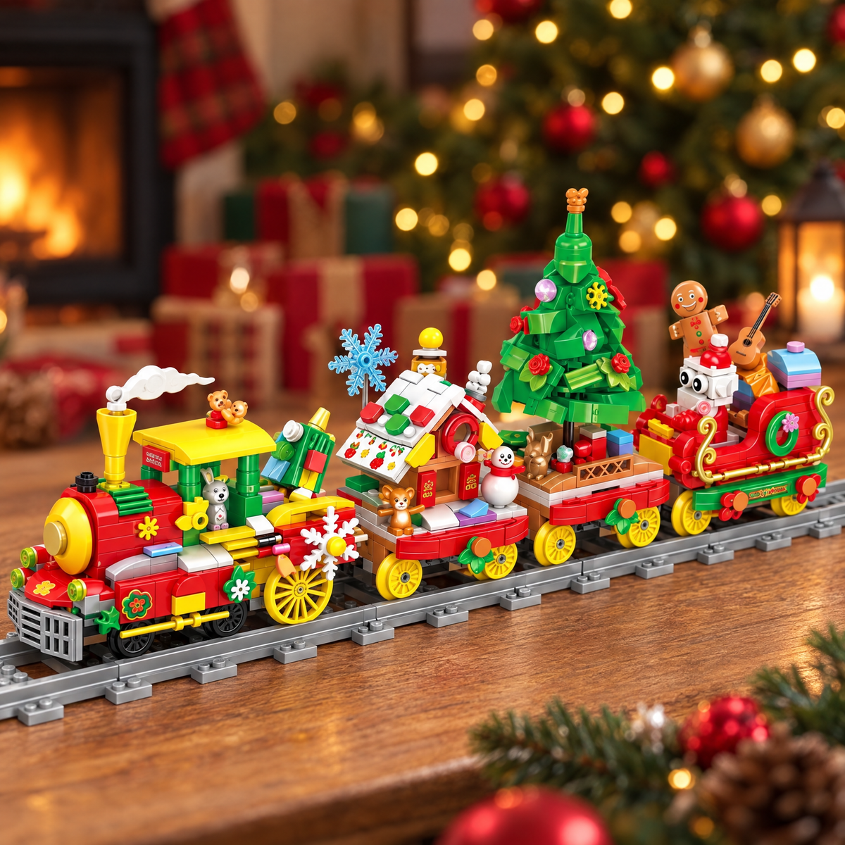 Christmas Train Brick Advent Calendar 24 in 1 with 872 Pieces and Tracks