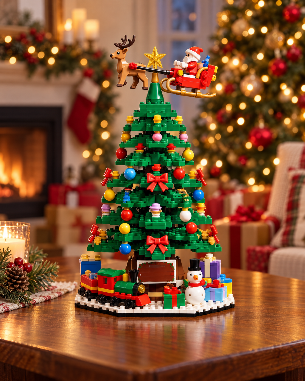 Christmas Tree Brick Advent Calendar with 833 Pieces in 24 Surprise Boxes
