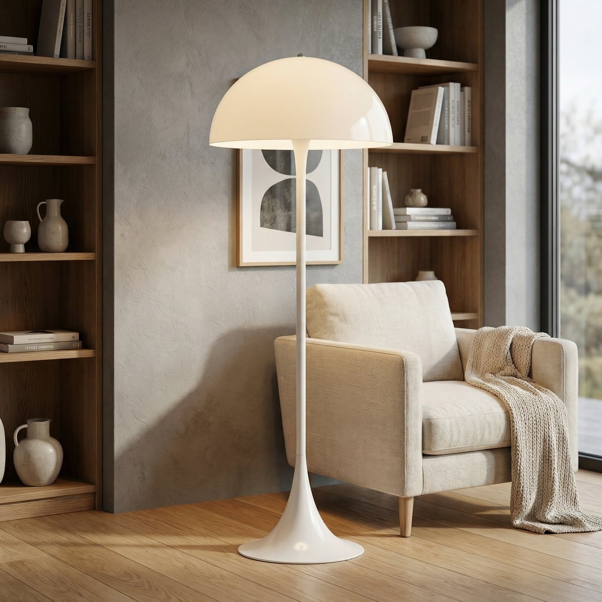 French Cream Mushroom Floor Lamp