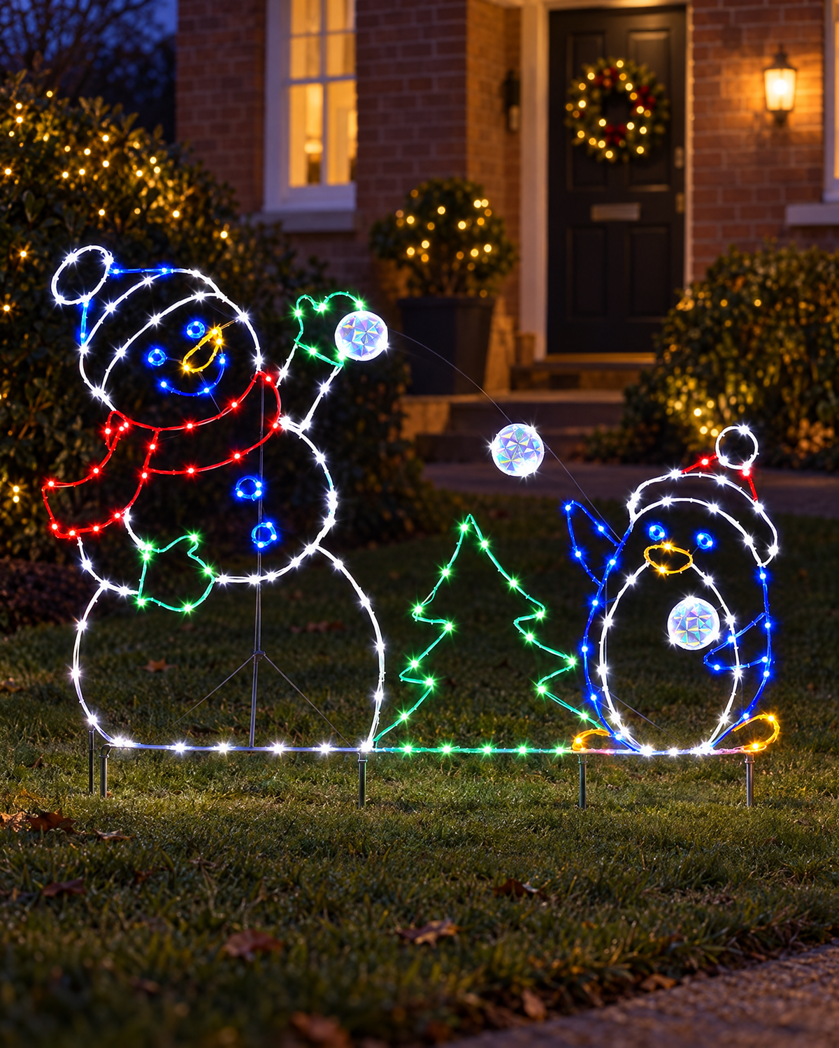 Animated LED Snowball Fight Light for Outdoor Christmas Decor