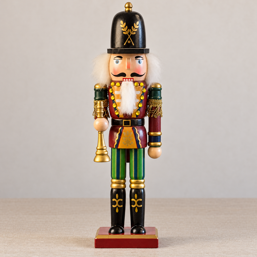 Wooden Nutcracker Soldier Figure for Traditional Christmas Decoration