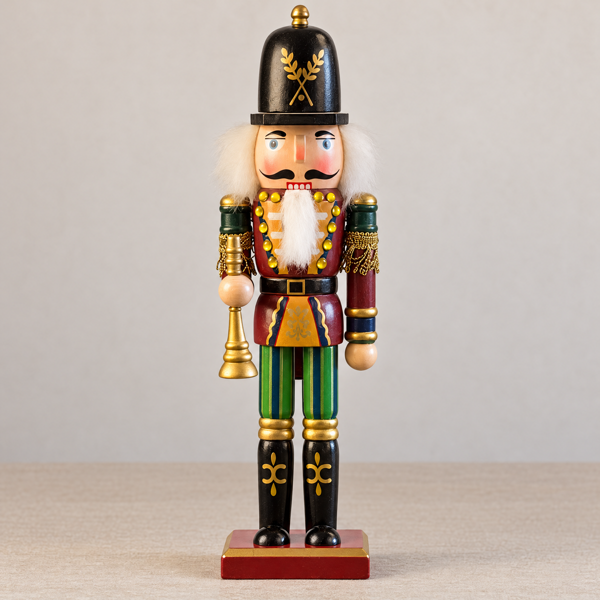 Wooden Nutcracker Soldier Figure for Traditional Christmas Decoration