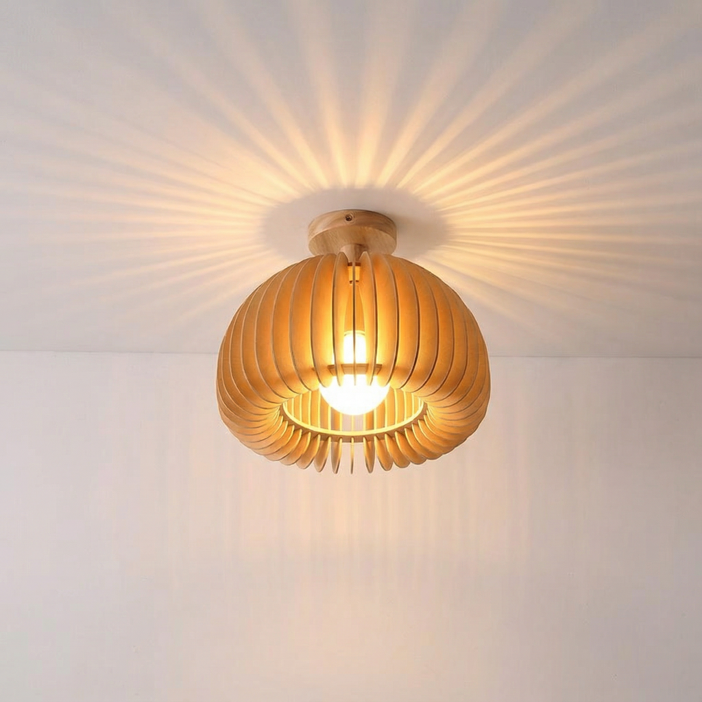 Akira Retro Wooden Pendant Light