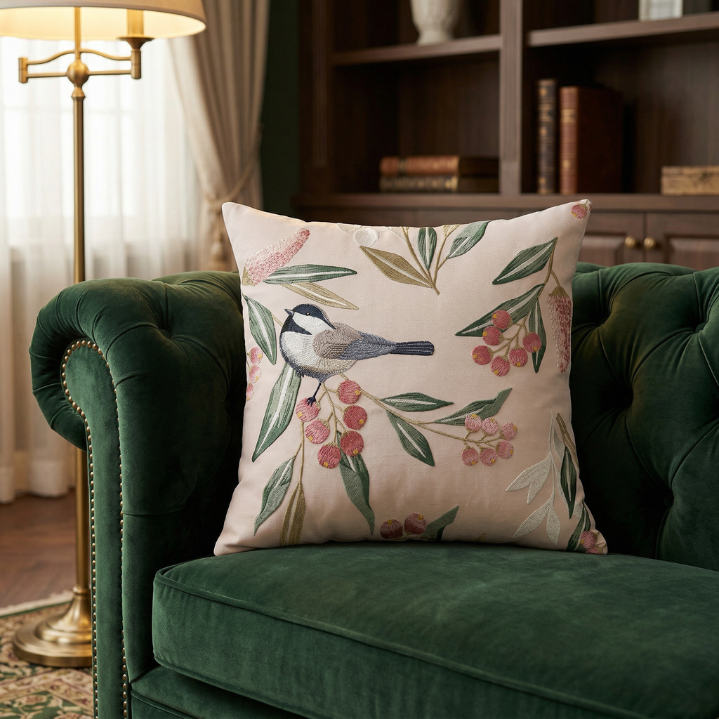 Floral Cushion Pastoral Flower Throw Pillow Decorative Sofa Cushion