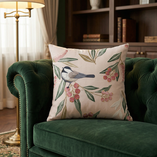 Floral Cushion Pastoral Flower Throw Pillow Decorative Sofa Cushion