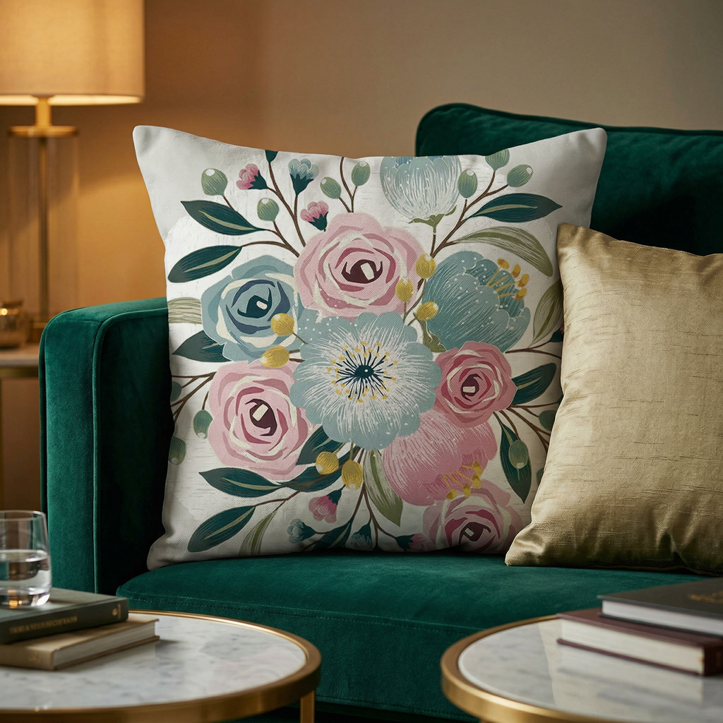 Pastel Floral Cushion