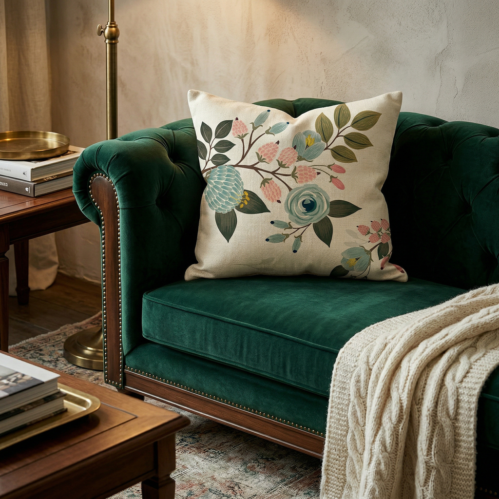 Scandinavian Botanical Cushion