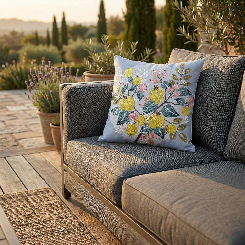 Blue Botanical Cushion