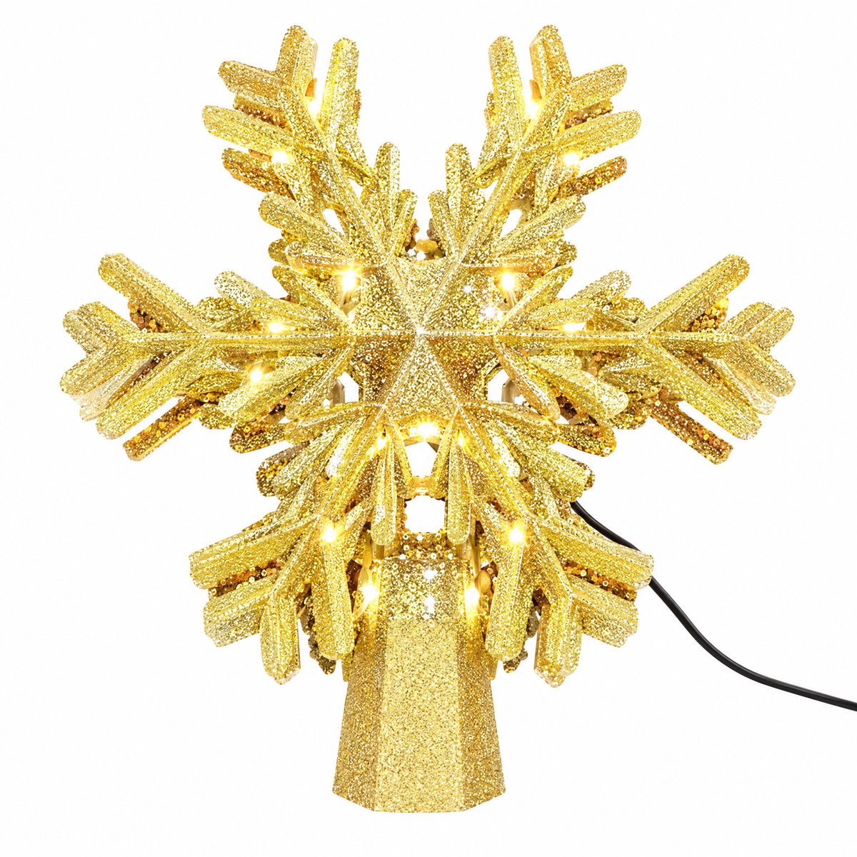Christmas Tree Topper with LED Snowflake Projector Light