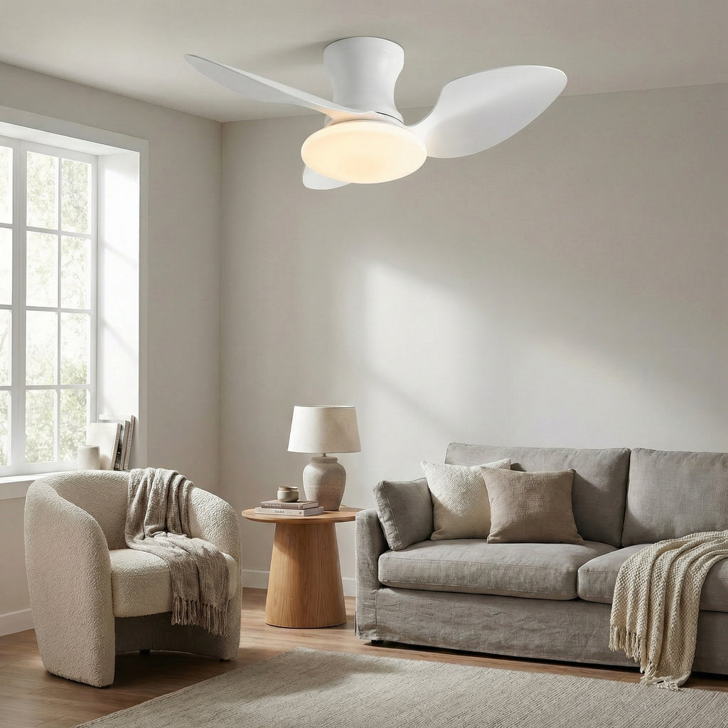 Nordic Walnut Ceiling Fan with LED Light