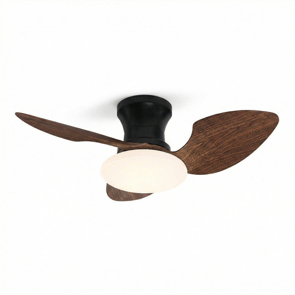 Nordic Walnut Ceiling Fan with LED Light