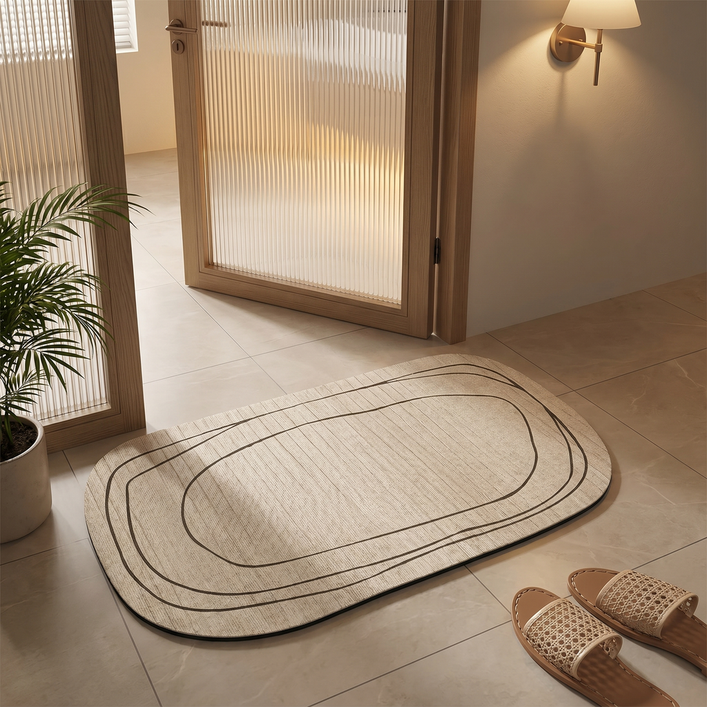 Abstract Pattern Bathroom Floor Mat