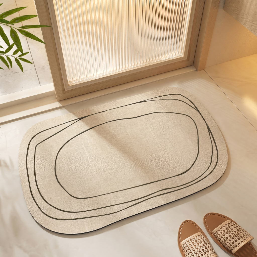 Abstract Pattern Bathroom Floor Mat