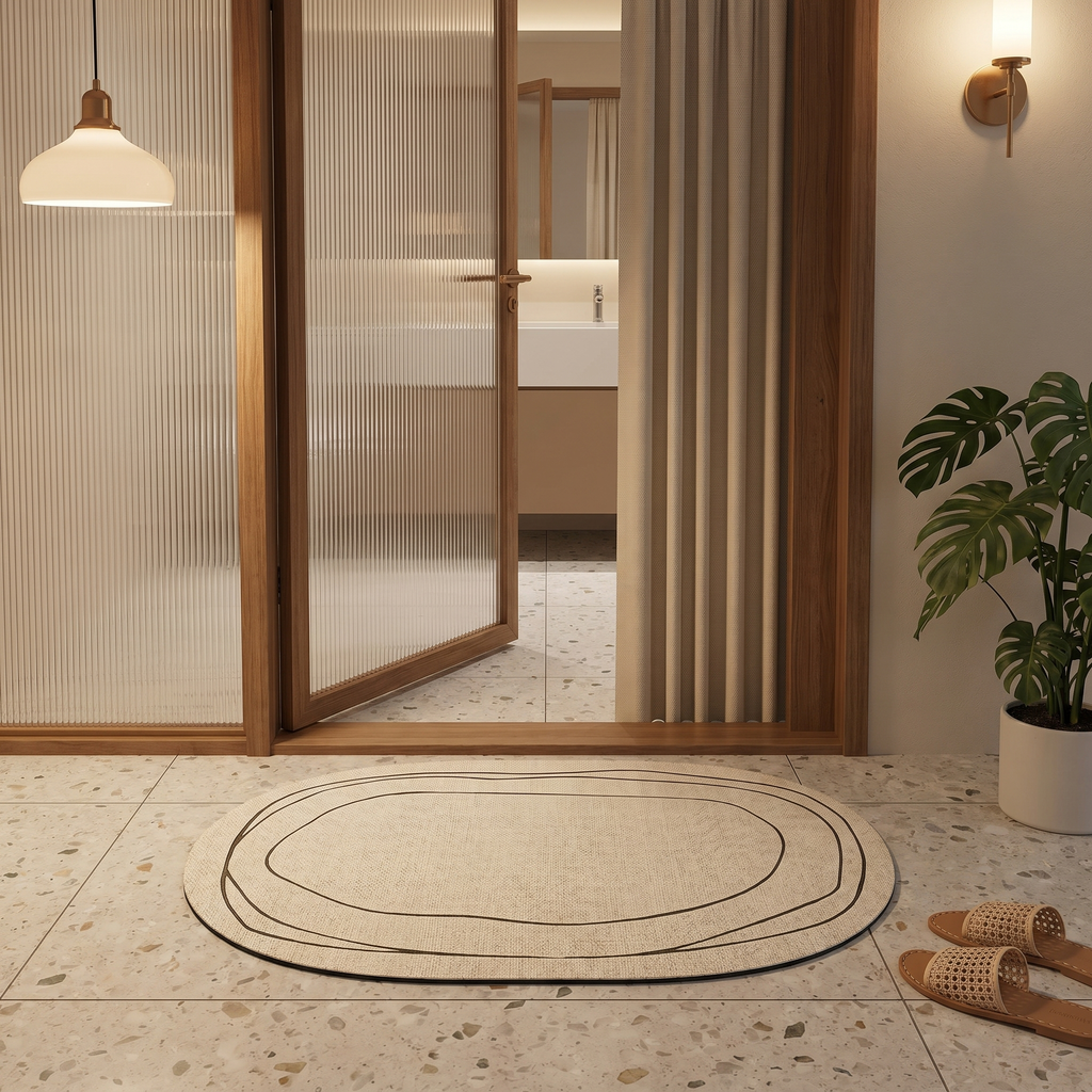 Abstract Pattern Bathroom Floor Mat