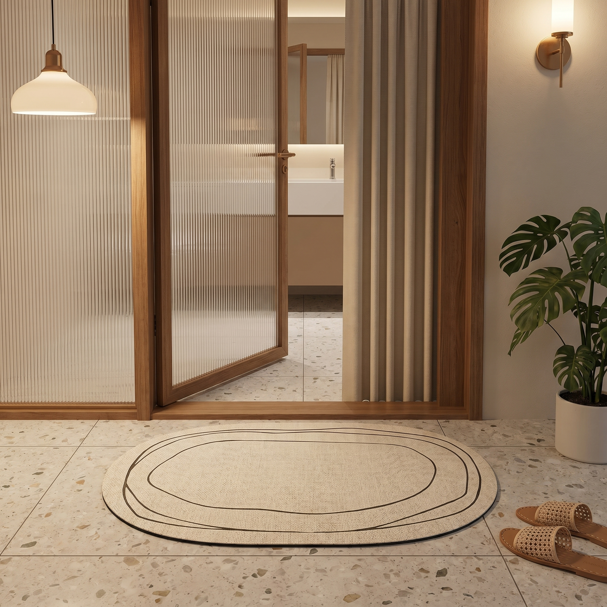 Abstract Pattern Bathroom Floor Mat