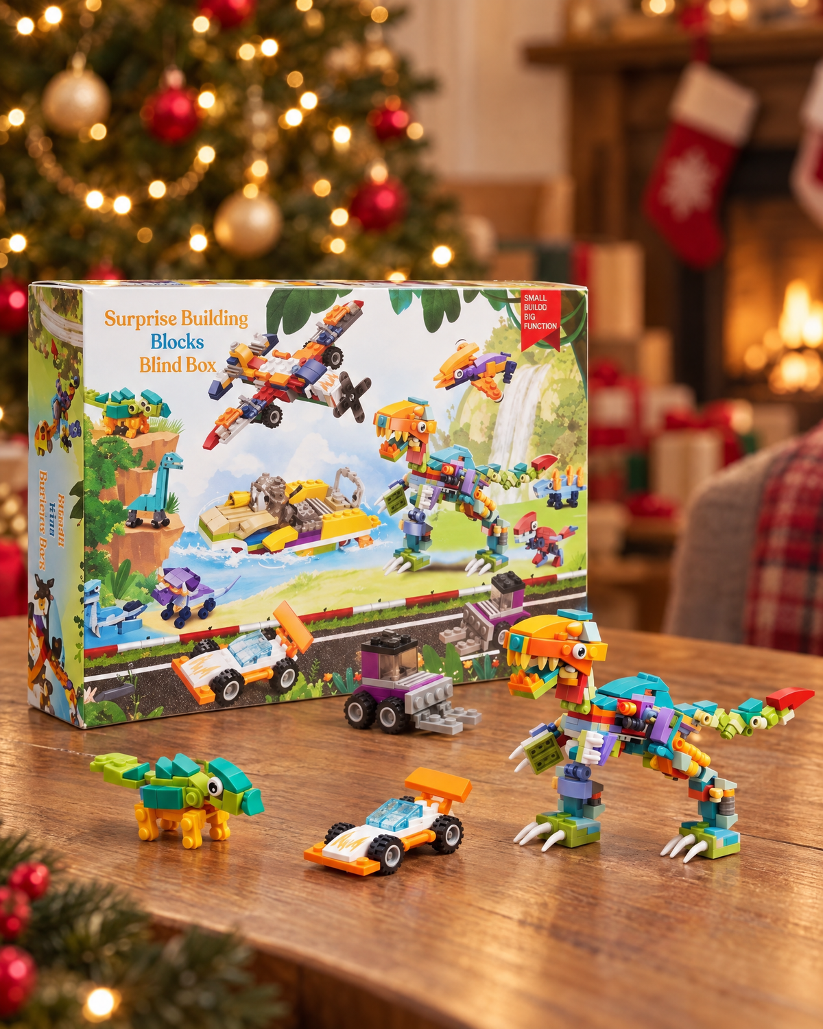 Dinosaur and Vehicle Brick Advent Calendar with 24 Mini Builds plus Big T Rex and Plane