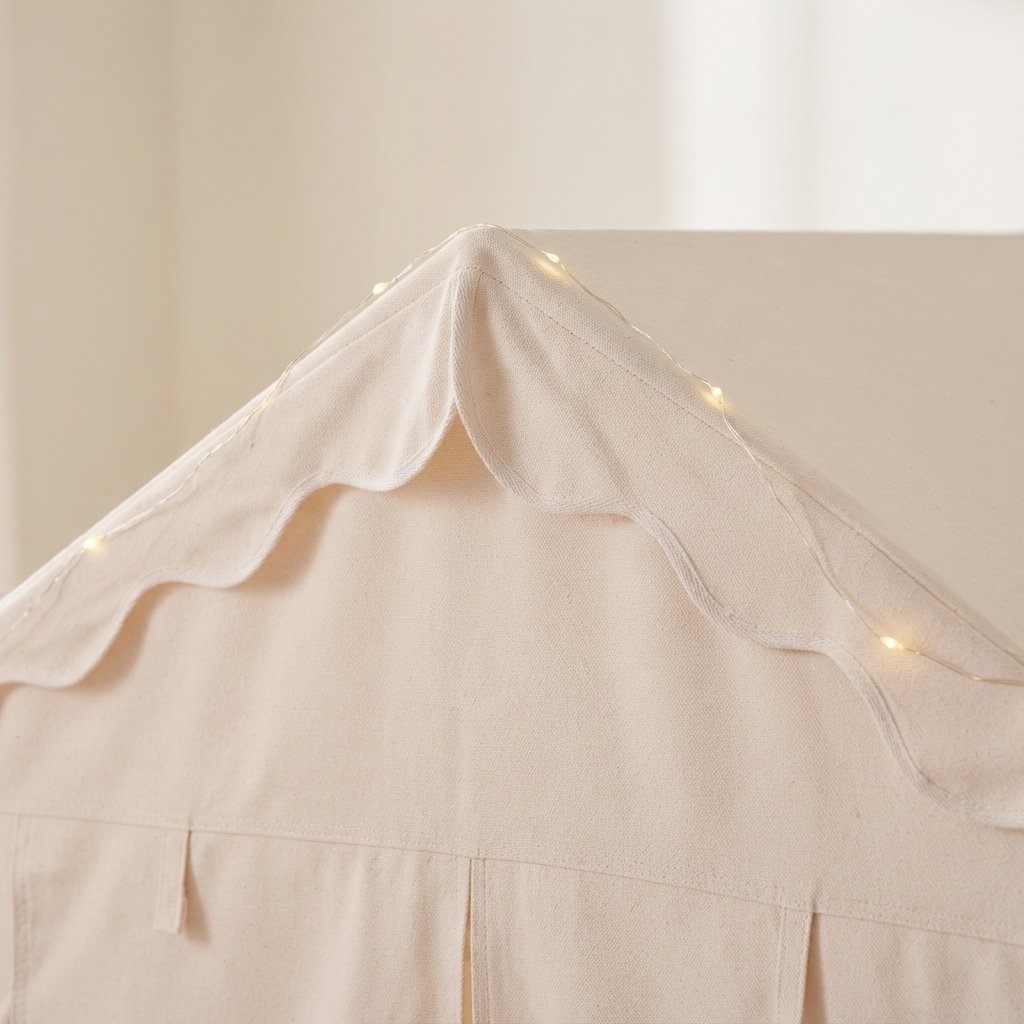 Kids Indoor Play House Tent with Star Lights Neutral