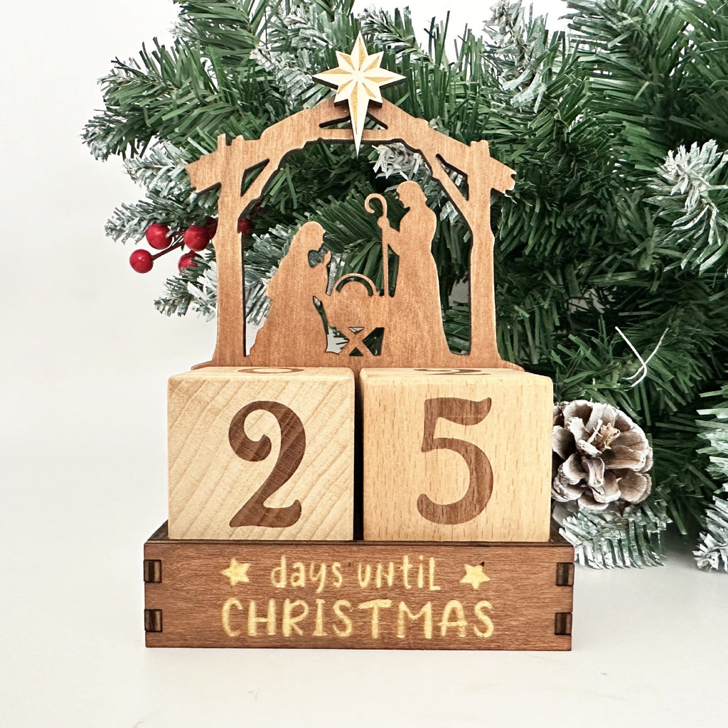 Wooden Christmas Advent Calendar with DIY Customisable Design