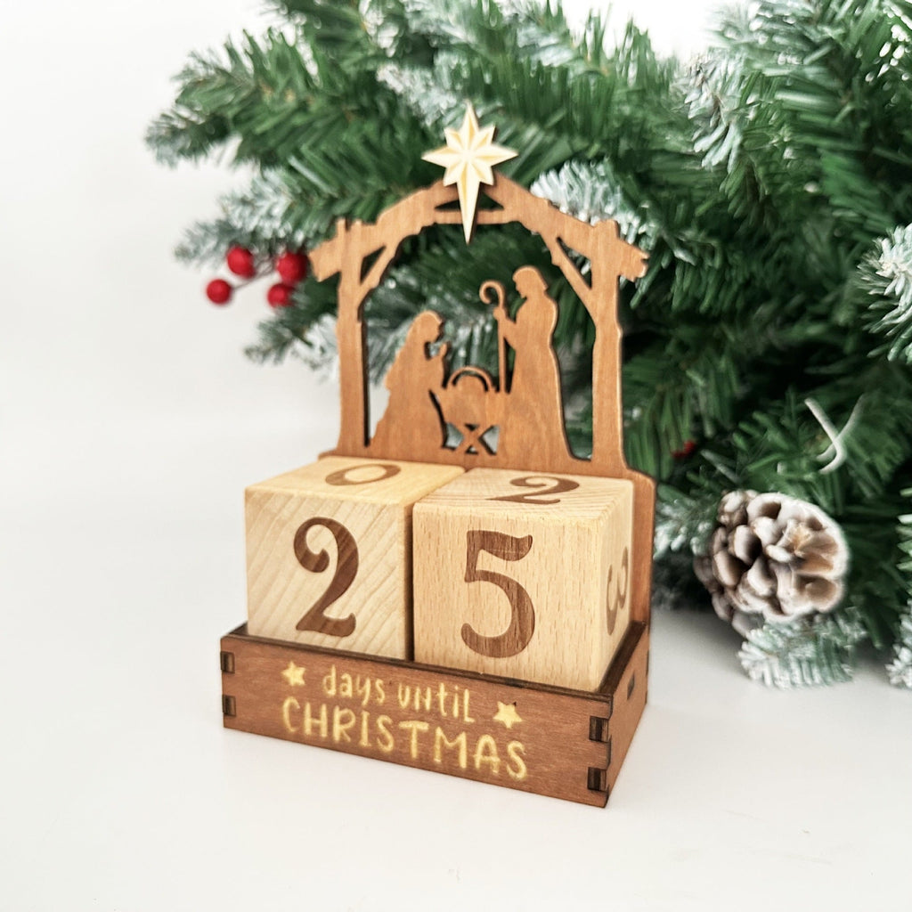 Wooden Christmas Advent Calendar with DIY Customisable Design