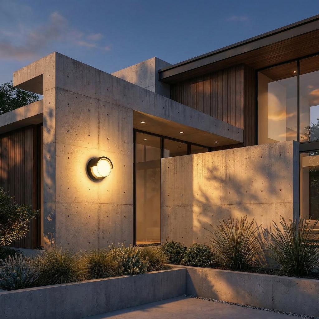 Round Modern Outdoor Wall Light