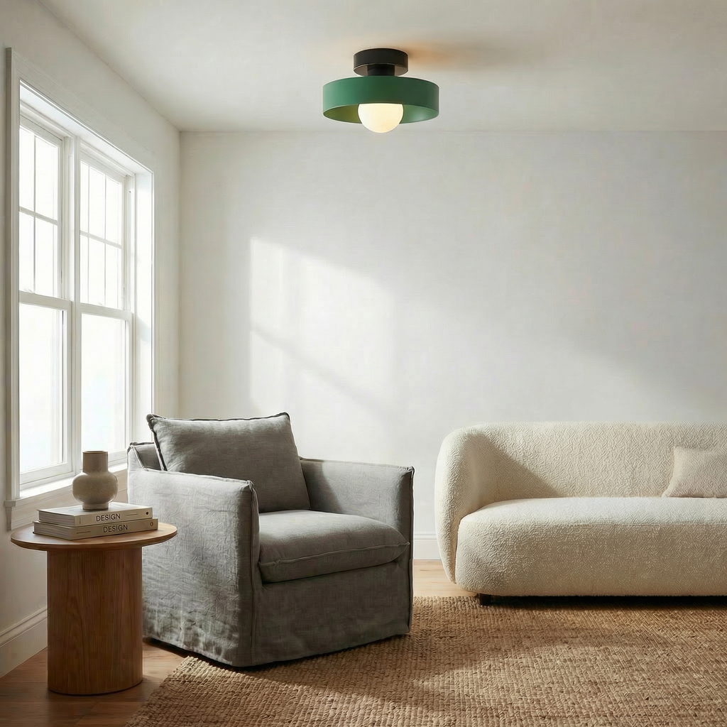 Vintage Cream Glass Ceiling Light 24CM