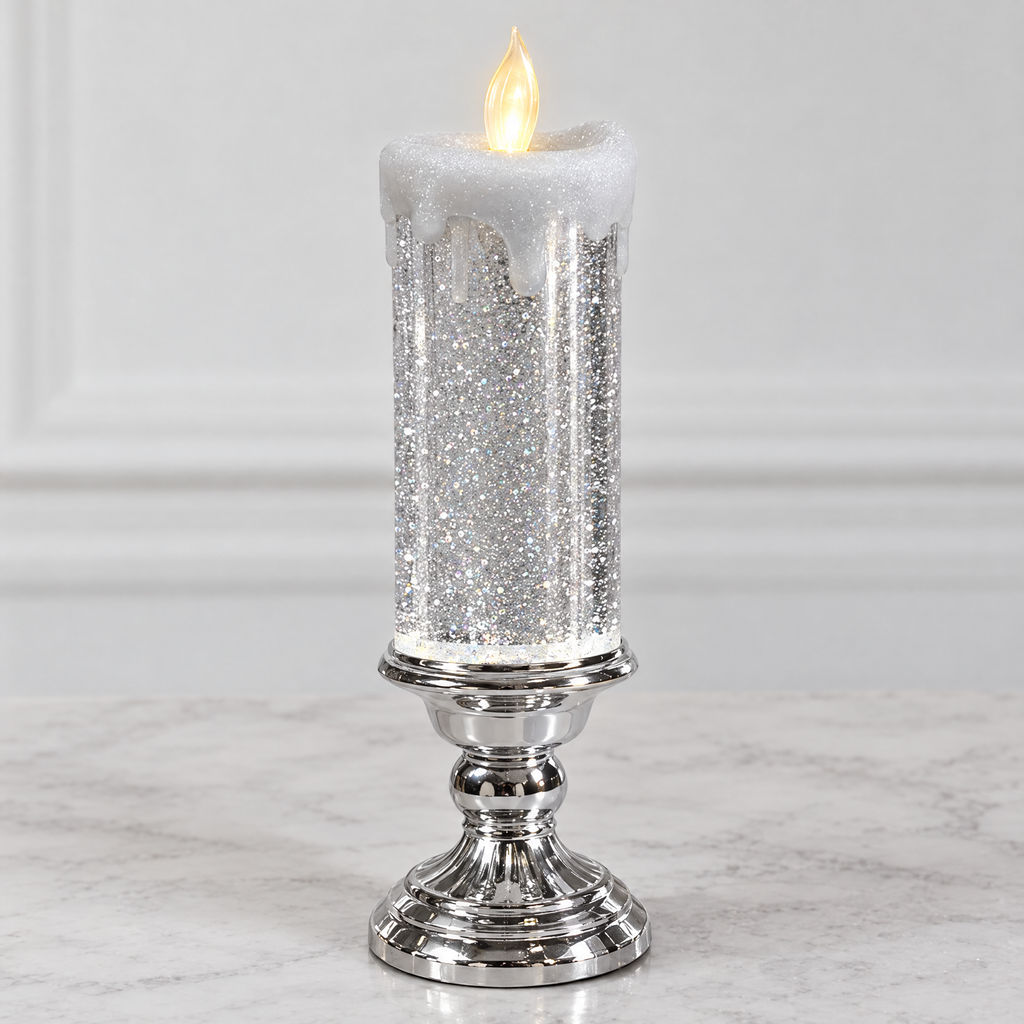 LED Candle with Real Wax Exterior and Flickering Warm White Light for Holiday Decor