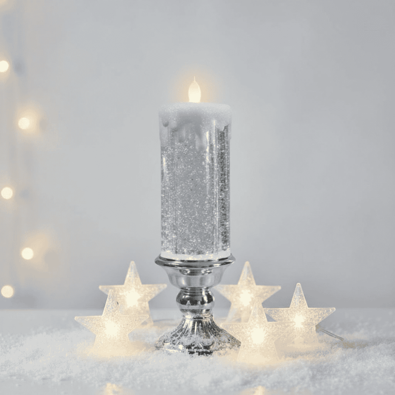 LED Candle with Real Wax Exterior and Flickering Warm White Light for Holiday Decor