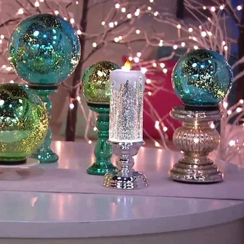 LED Candle with Real Wax Exterior and Flickering Warm White Light for Holiday Decor