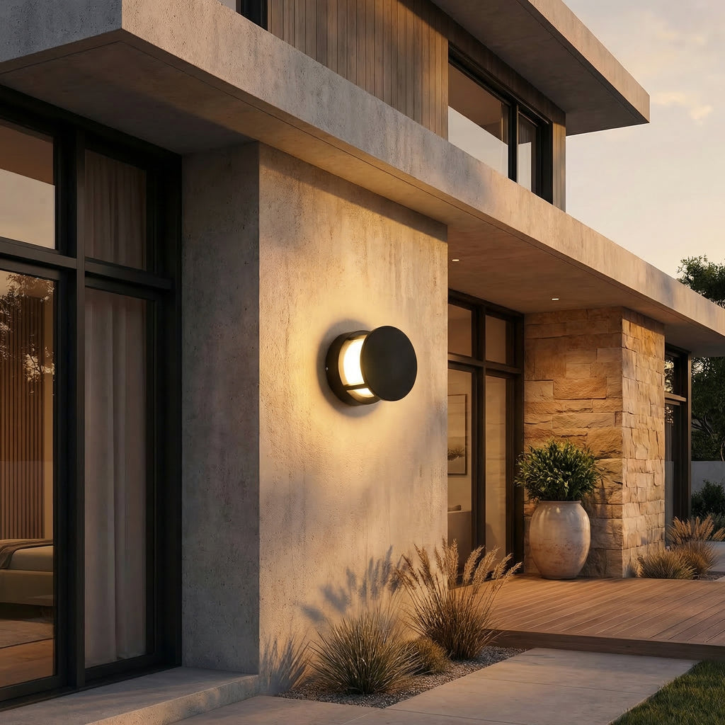 Modern Disc Outdoor Wall Light